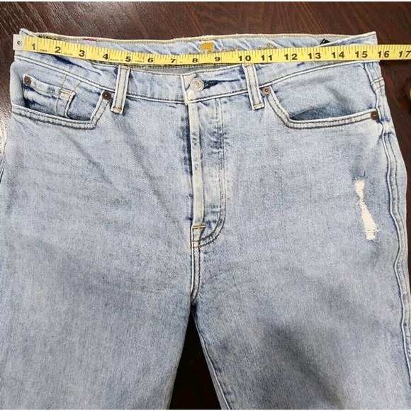 7 For All Mankind‎ Edie Jeans Women's Size 31 Mid Rise Straight Leg Distressed - Picture 12 of 13